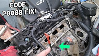 HYUNDAI SANTA FE CODE P0088 FUEL RAIL SYSTEM PRESSURE CHECK ENGINE LIGHT ON FIX [upl. by Ahseram]