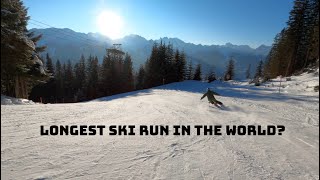 Skiing One Of The Longest Ski Runs In The World  Hochjoch Totale [upl. by Iegres145]