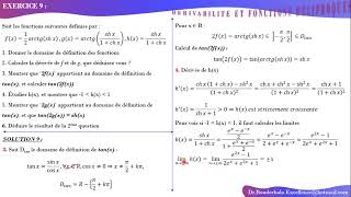 Exercice 9  Dérivabilité amp Fonction Réciproque [upl. by Eindys259]