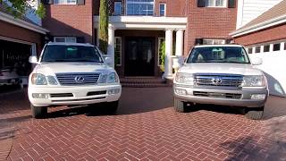 🎬 Lexus LX470 vs Landcruiser 100 series 2007 White 🏆 [upl. by Goodkin]