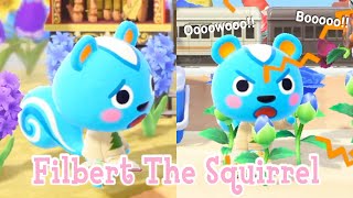 Filbert The Squirrel Lazy Villager Animal Crossing New Horizons ACNH [upl. by Lerrej]