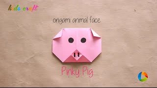 DIY Origami Animal Faces  Pig  Kids Craft [upl. by Buck886]