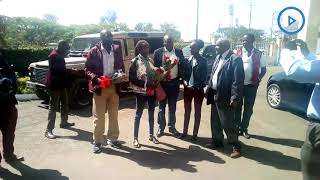 World Marathon record holder Brigid Kosgei receives a starstudded reception at Riadha House [upl. by Sivek]