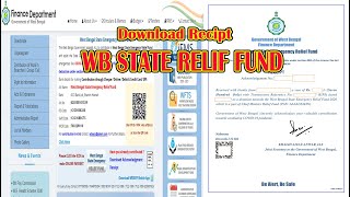 HOW I DOWNLOAD RECEIPT WB STATE RELIEF FUND Step By Step Procedure [upl. by Nyliret87]