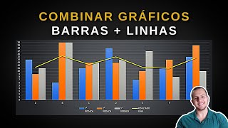 Combinar Gráfico de Barras com Gráfico de Linhas  Juntar Gráficos [upl. by Bergeron]