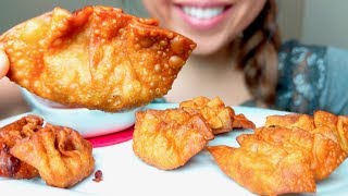 ASMR Fried Beef Dumplings  Tomato Sauce Wonton Raviolis No Talking suellASMR [upl. by Atiuqnahs]