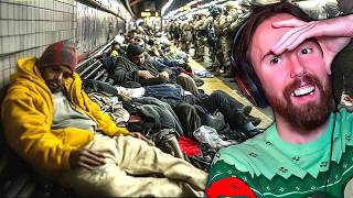 NYC Banned Homeless People From The Subway  Asmongold Reacts [upl. by Neelrihs987]