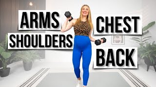 30min Upper Body Dumbbell Workout  Arms Shoulders Chest amp Back [upl. by Elleda]