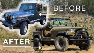 YJ Jeep Wrangler Build  Salvage Auction Jeep Wrangler Renovation [upl. by Palermo]