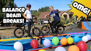 BMX Obstacle Challenge BALANCE BEAM BREAKS [upl. by Yenaj898]