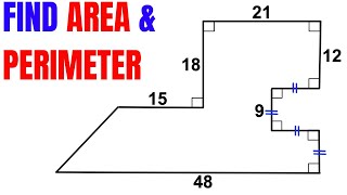 Calculate the Area and Perimeter of the given shape  Important Geometry and skills explained [upl. by Wickman]