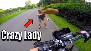 Crazy Lady Vs Dirt Bike [upl. by Schnurr]