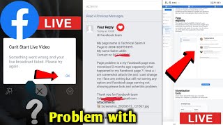 Facebook page Live problems  samting want to warning your Live broadcast  fb page authorization [upl. by Farro909]