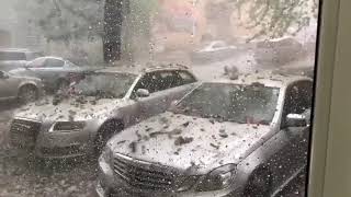 Gigantic Hailstones and Rocks Rain Down on Cars During Storm  1046275 [upl. by Sankey]