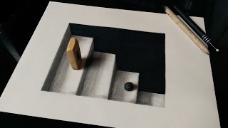 How to Draw 3D Stairs 3D Ladders  Optical Illusion [upl. by Inanak297]