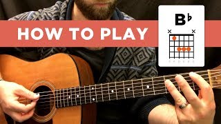 ⭐️ How to play the BFLAT chord Bb easy way amp hard way [upl. by Doersten]