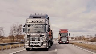 Scania 770 vs 730 headtohead on Hallandsåsen [upl. by Fritz]