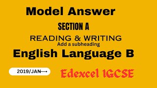 MODEL ANSWERS EDEXCEL IGCSE ENGLISH LANGUAGE B [upl. by Aset294]