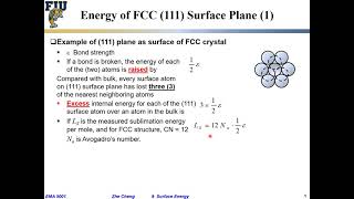 EMA5001 L0903 Surface energy for FCC 111 plane [upl. by Nollid227]