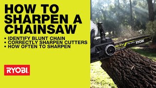 RYOBI Chainsaws How to Sharpen a Chain [upl. by Newsom]