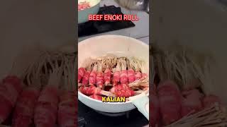 Resep beef enoki roll saviramalik [upl. by Cerelia420]