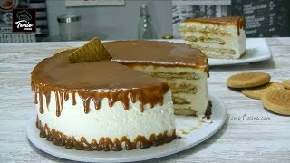 TARTA fácil de CARAMELO y GALLETA ¡4 ingredientes sin horno 332 [upl. by Claudianus758]