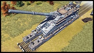 Biggest Gun Ever Made  800mm Schwerer Gustav Railroad Gun  Men of War Assault Squad 2 Mod Gameplay [upl. by Allisurd527]