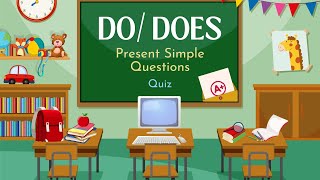 Do Does Present Simple Questions Quiz Beginner Level English Grammar for ESL Students [upl. by Tayler]