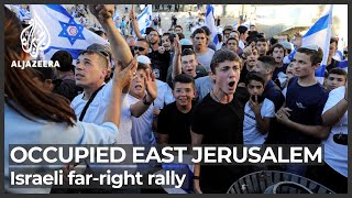 Israeli farright groups march through occupied East Jerusalem [upl. by Nisa751]