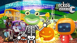 Truck Halloween Party At Geckos Garage｜Spooky Carwash｜Funny Cartoon For Kids｜Toddler Fun Learning [upl. by Saihtam439]