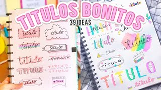 39 TITULOS BONITOS Y FACILES PARA TUS APUNTES ❤️SIN LETTERING  Tutoriales Belen [upl. by Radnaxela630]