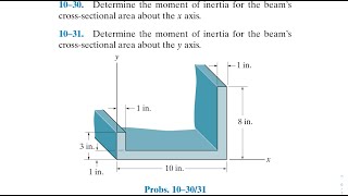 Statics 1030 amp 1031  Determine the moment of inertia for the beams crosssectional area [upl. by Mackenzie186]