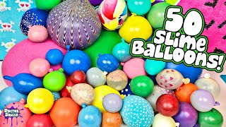 Whats Inside 50 SLIME Squishy Balloons MASSIVE Slime Smoothie stayhome [upl. by Ayamahs]