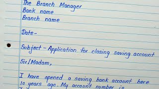 Application to bank manager for closing bank account [upl. by Ermina]