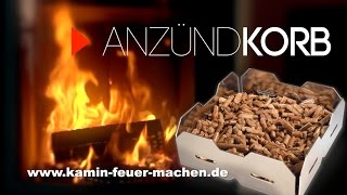 Kaminofen anzünden ohne Stress mit Pellets und Anzündkorb [upl. by Oibirot]