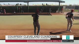 Watch Shane Bieber Get Some Throwing in as He Works His Way Back From Injury  Sports4CLE 21725 [upl. by Gnem171]