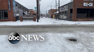 Streets of Dallas covered in snow after winter storm slams Texas [upl. by Godfry]