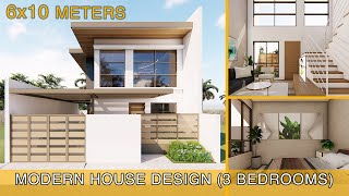 Modern House Design Idea 6x10 meters on 100sqm lot [upl. by Llohcin]