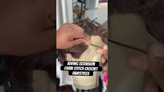 HOW TO ADD EXTENSIONS  CHAIN STITCH CORNROWS chainstich [upl. by Viafore]