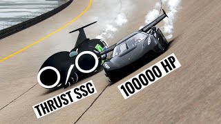 100000 HP Koenigsegg Jesko Black Devil vs Thrust SSC at Special Stage Route X [upl. by Marin]