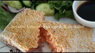 Sesame Crusted Salom amp Kale Salad [upl. by Atinomar381]