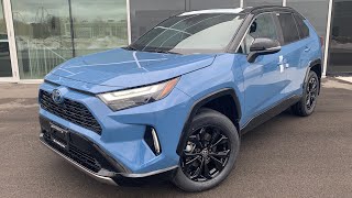 2023 Toyota RAV4 XSE Hybrid  Whats New In Depth Walk Around Cavalry Blue [upl. by Artemed]