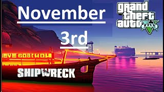 GTA V Online Shipwreck Location For November 03 2024 [upl. by Animahs214]