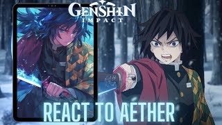 Genshin impact react to Aether as giyuu tomioka  Gacha life 2  traveler  Demon Slayer  muichiro [upl. by Narcissus381]