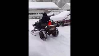 Model T doodlebug on snow skis Part 1 [upl. by Beryl170]