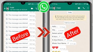 How To Recover Deleted Messages On WhatsApp 2023  WhatsApp Deleted Messages Recovery [upl. by Lisabeth523]