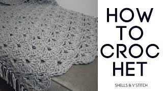 How to Crochet Shells amp V Stitch [upl. by Davidde]