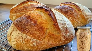 Easy Homemade Sourdough Bread  Simple NoKnead Recipe  Crispy Crust [upl. by Gabrielli]