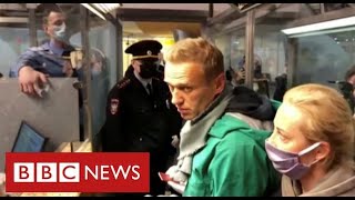 Kremlin critic Alexei Navalny arrested on return to Russia after nerve agent poisoning  BBC News [upl. by Ahsemal648]