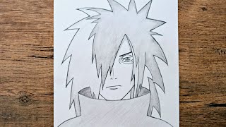 How to draw Madara Uchiha stepbystep Easy anime drawing [upl. by Astra]